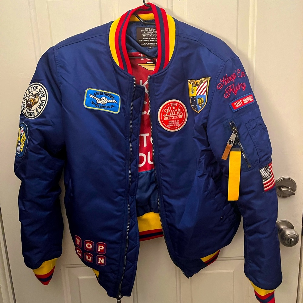 Mens Top Gun Luck Bomber Jacket - Used Size M